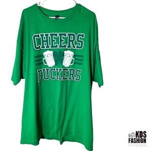 Tultex St. Patrick’s Day “Cheers F*ckers” Men’s Shirt 3X